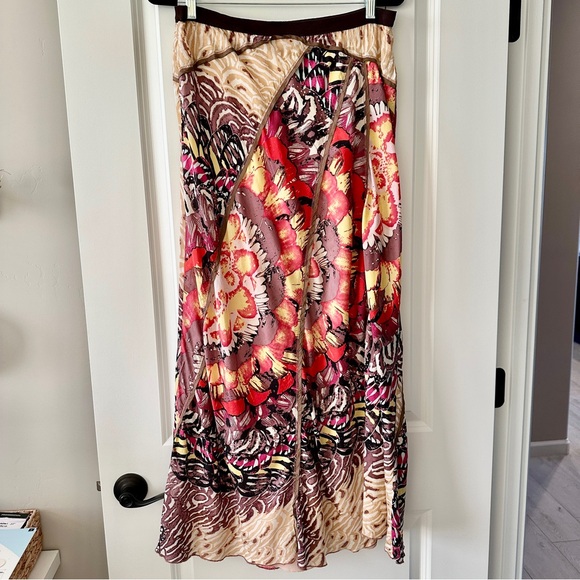 Anthropologie Multi-Color Silk Maxi Skirt - Size: L - Picture 1 of 10